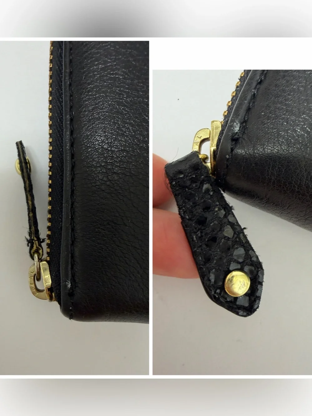 Coach Ashley Zip Around Accordion Leather Wallet Black